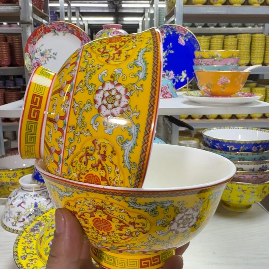 两个6英寸高脚面碗