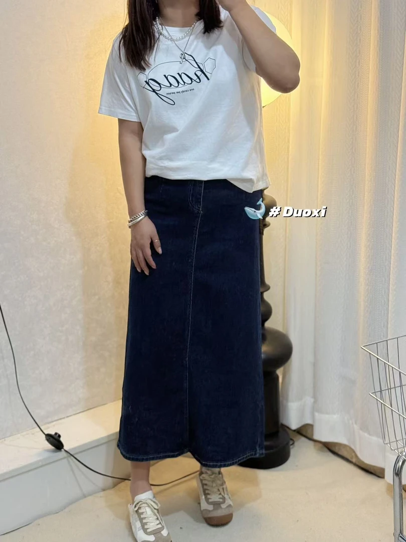 ［多囍］微胖定制大码牛仔半身裙长裙