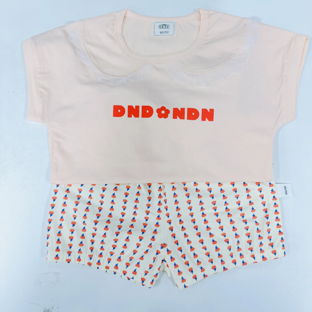 初柒母婴-叮当町夏季女童薄款短裤短袖速干套装-640