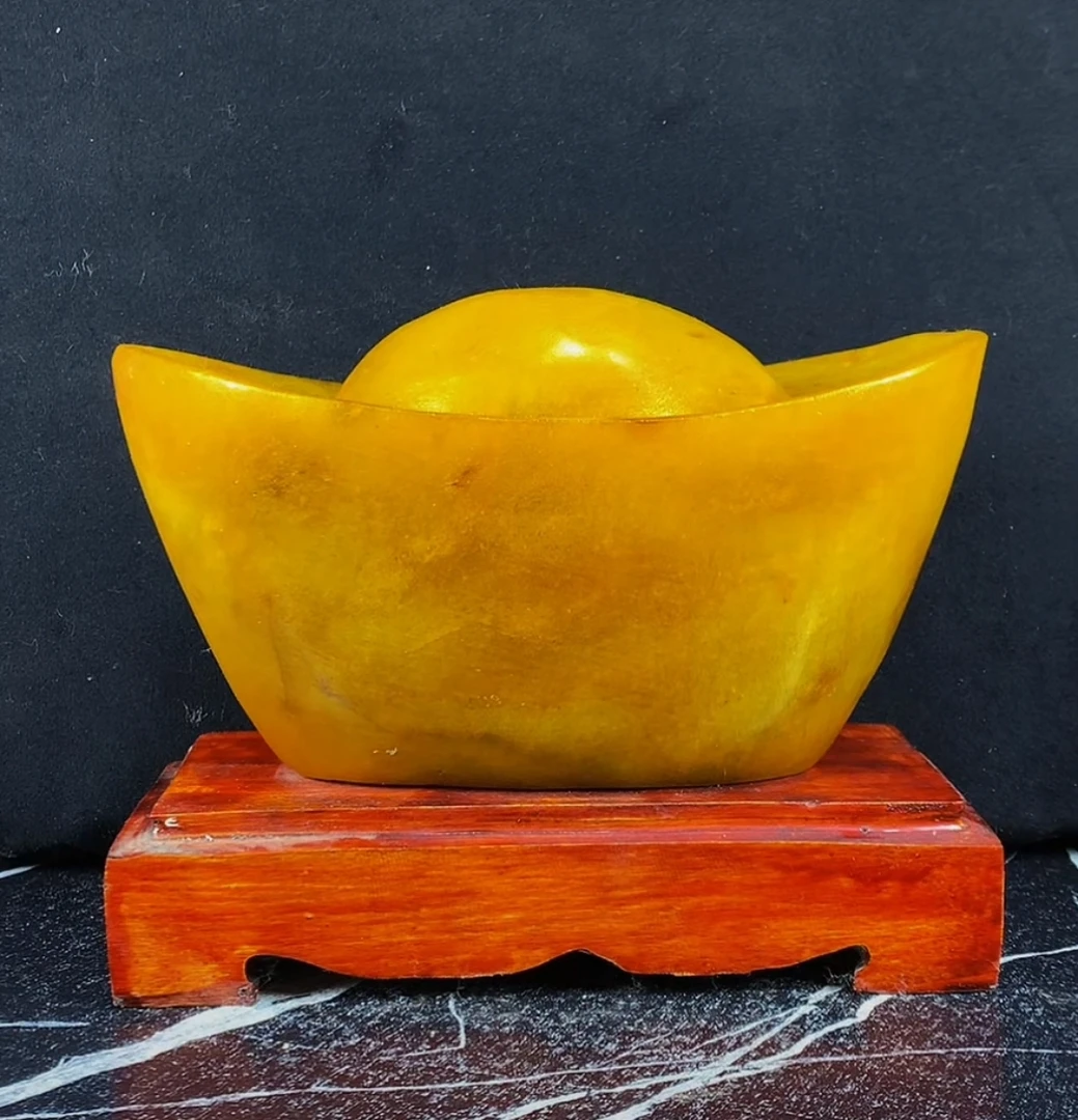 （高度19宽25）黄龙石玉摆件