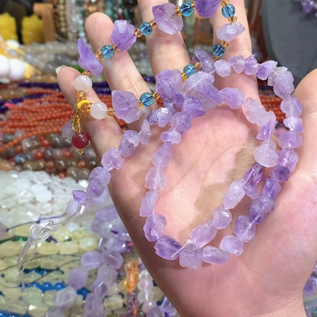 玛瑙/玉髓未镶嵌珠宝半成品紫晶原矿一条