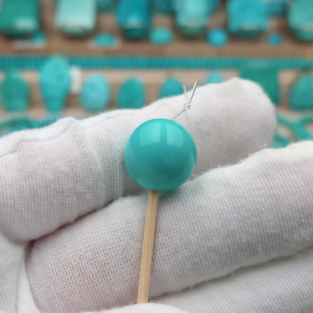 未镶嵌绿松石珠宝奇石13.5mm