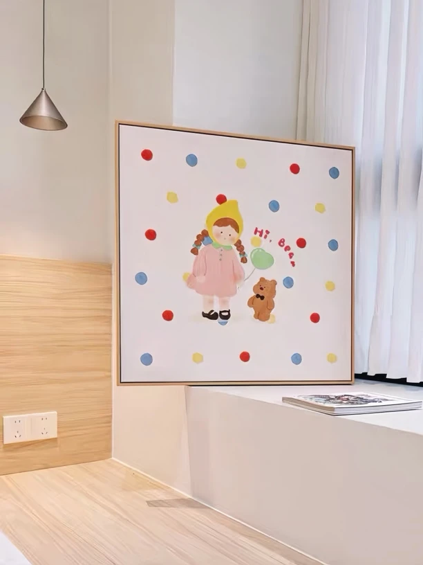 韩系ins可爱装饰画北欧儿童房挂画床头墙面温馨壁画卧室桌面摆画