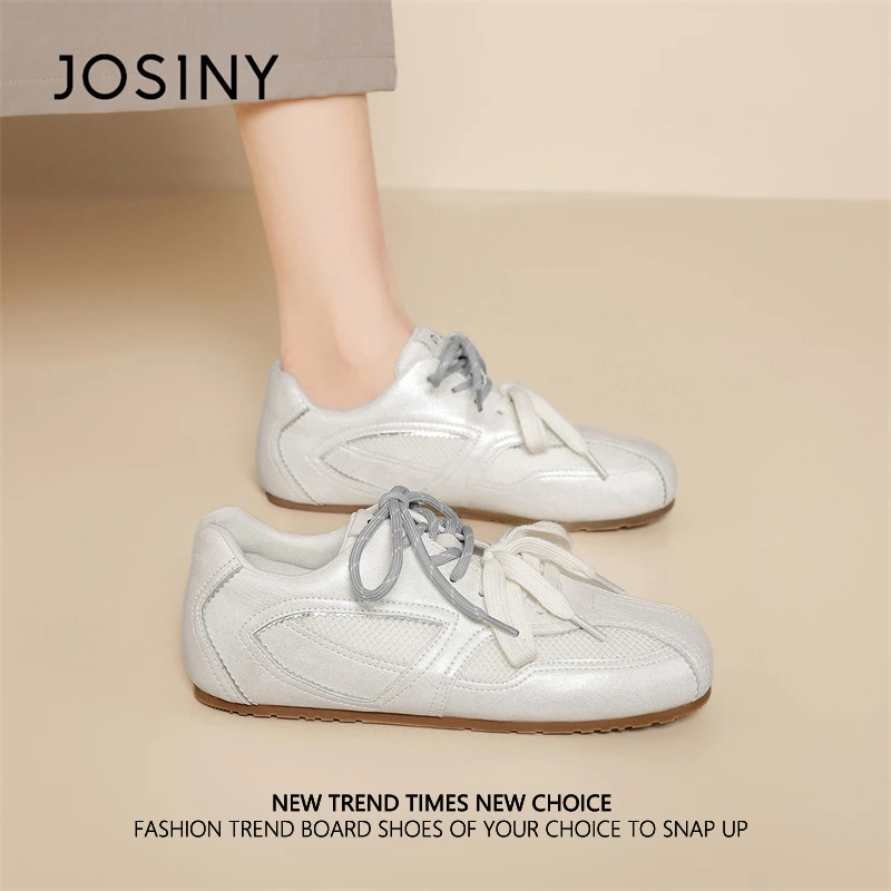 卓诗尼2025春季女拼色板鞋时尚休闲鞋百搭小众单鞋潮流爆款德训鞋