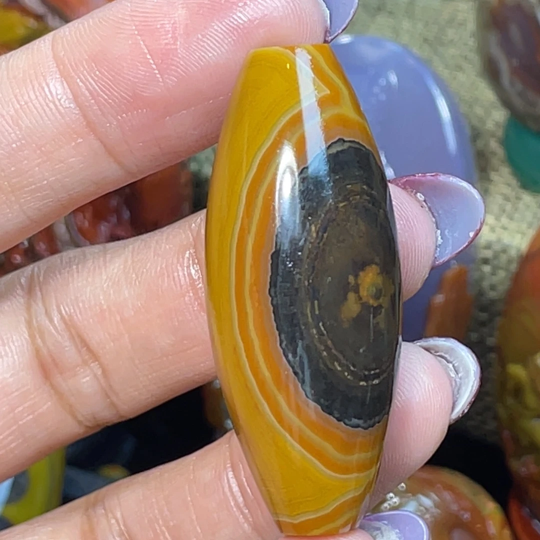 玛瑙/玉髓未镶嵌珠宝奇石品质金沙拉丝天眼天珠