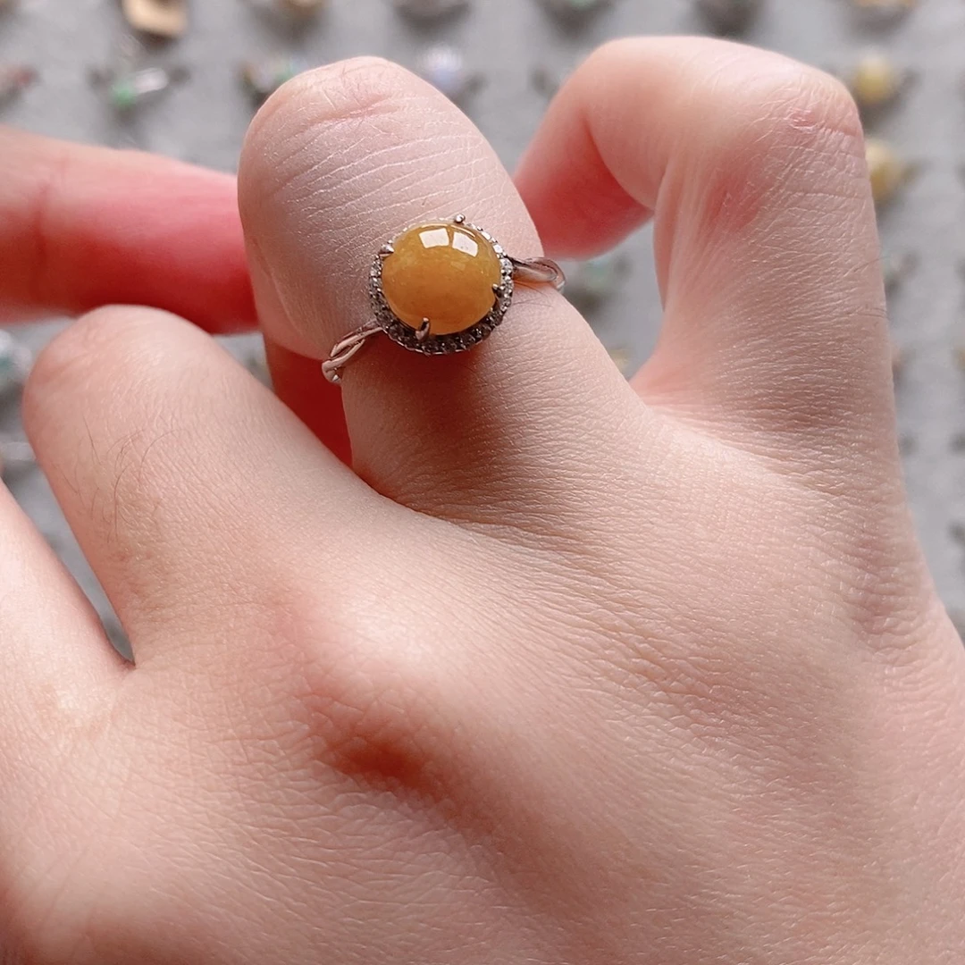 翡翠银S925镶嵌戒指