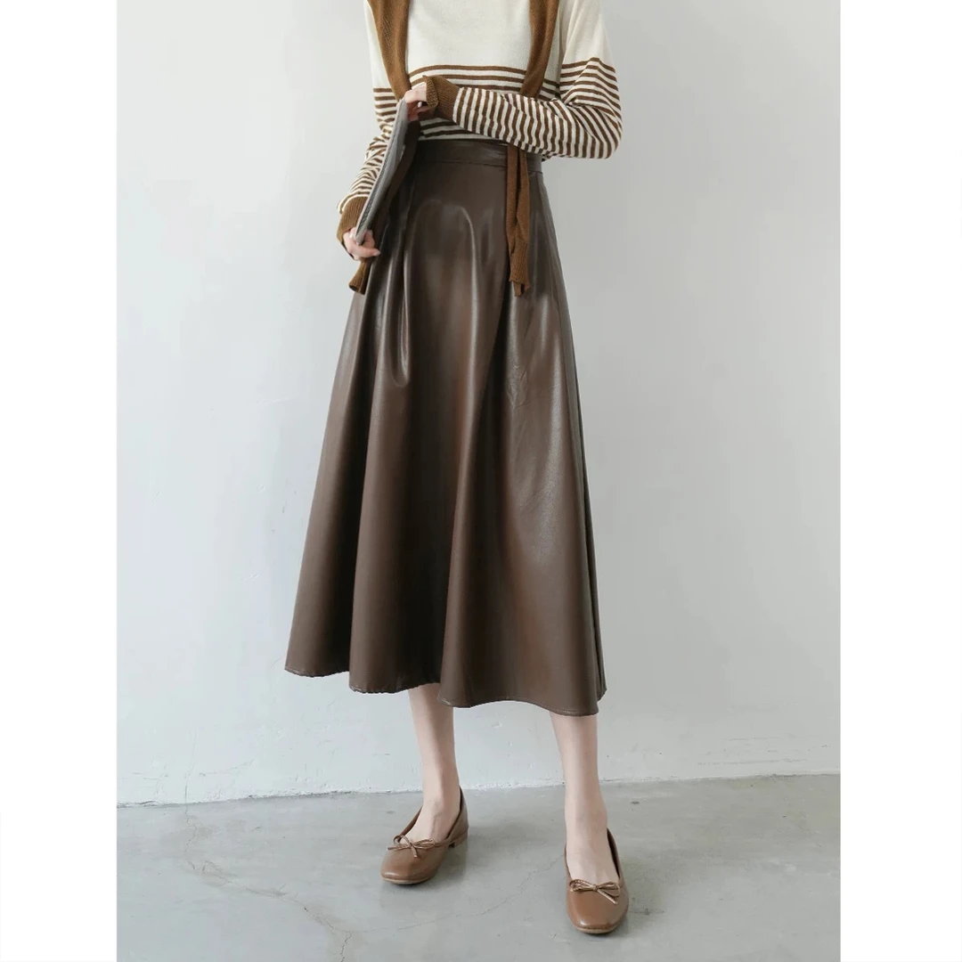 887小众品牌气质半身皮裙