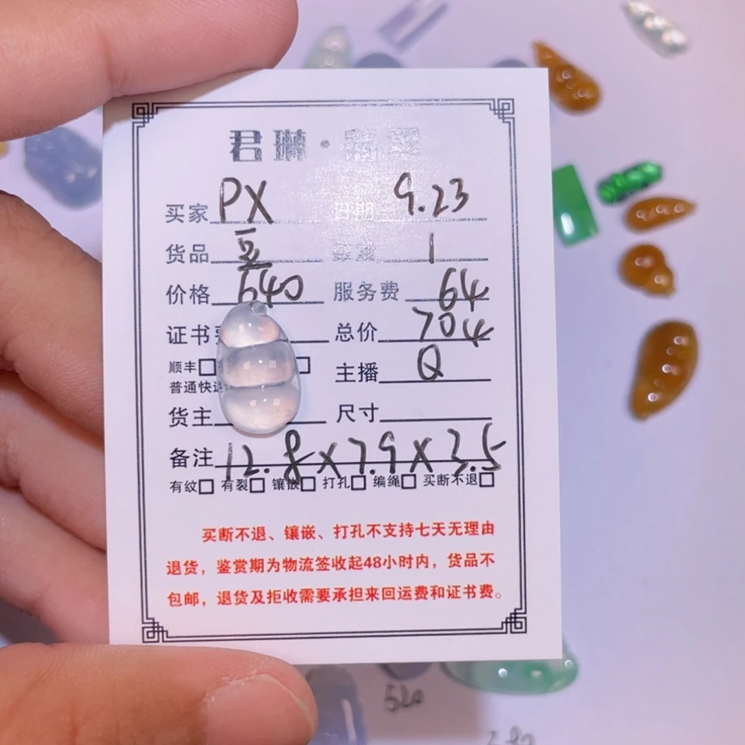 P***A颈饰未镶嵌翡翠裸石