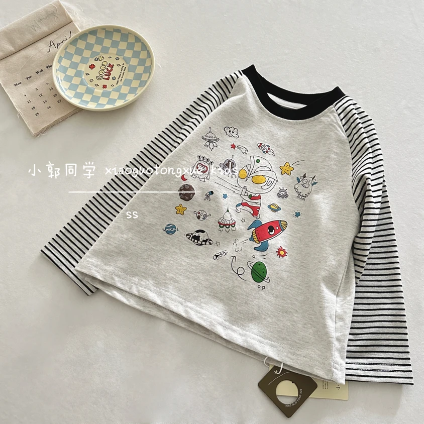 【小郭同学2501】2025年春款男童时尚百搭长袖T恤