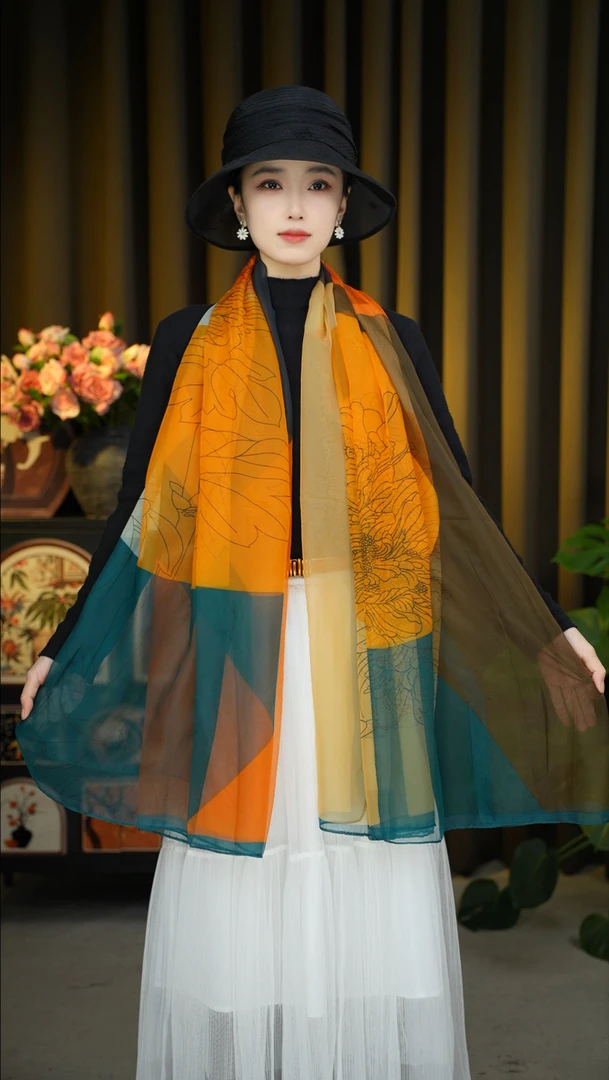 1329 云朵纱130x180左右丝巾沙滩巾