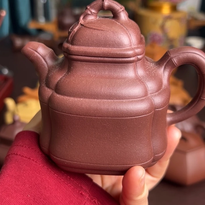 宝***乐紫砂茶壶紫泥竹鼎微瑕