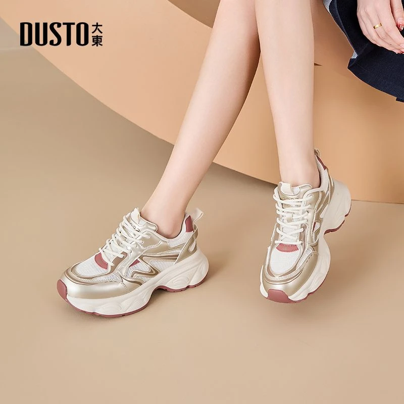 大东女鞋2025年秋季学生百搭舒适休闲老爹鞋增高显瘦运动鞋女3125