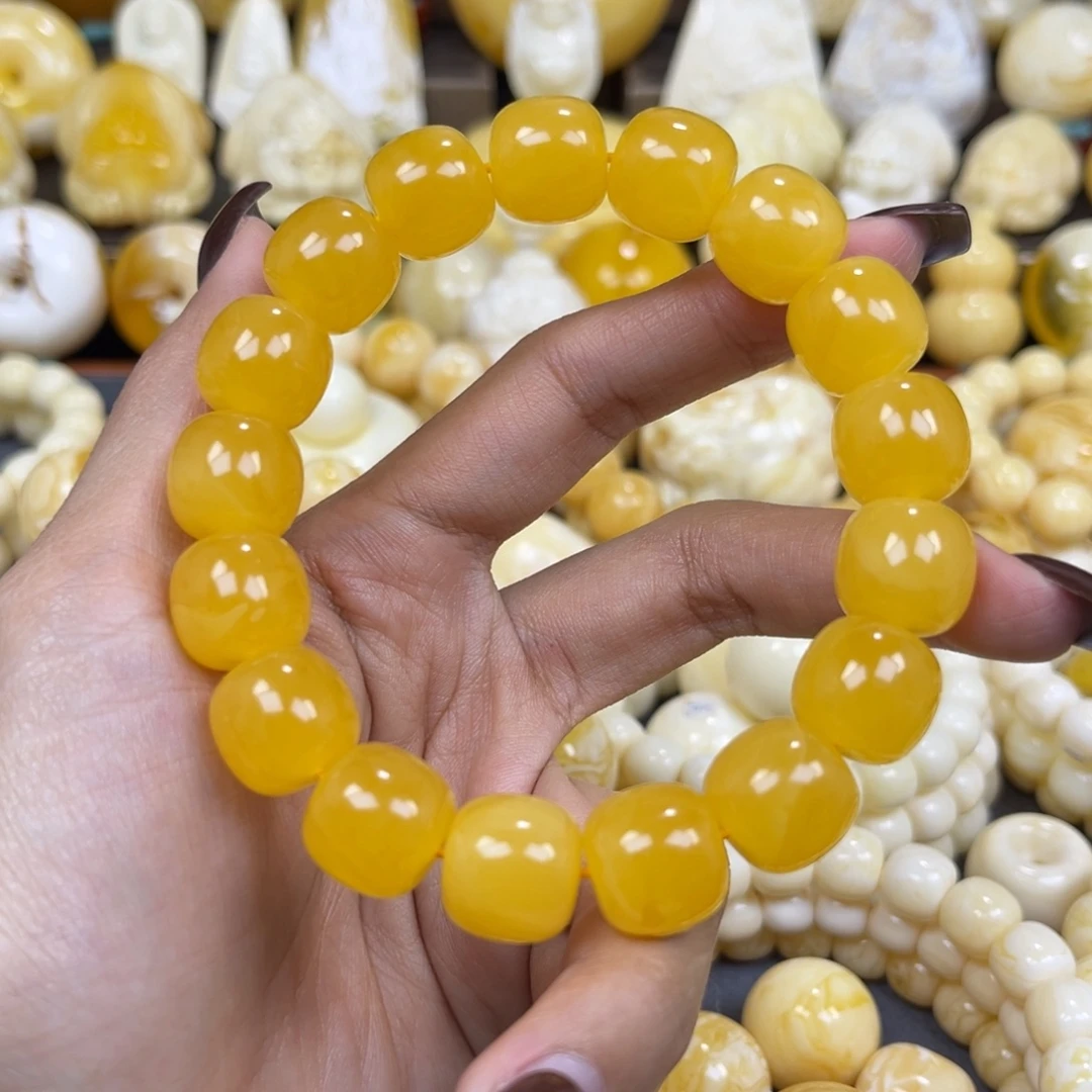 琥珀未镶嵌手串14+