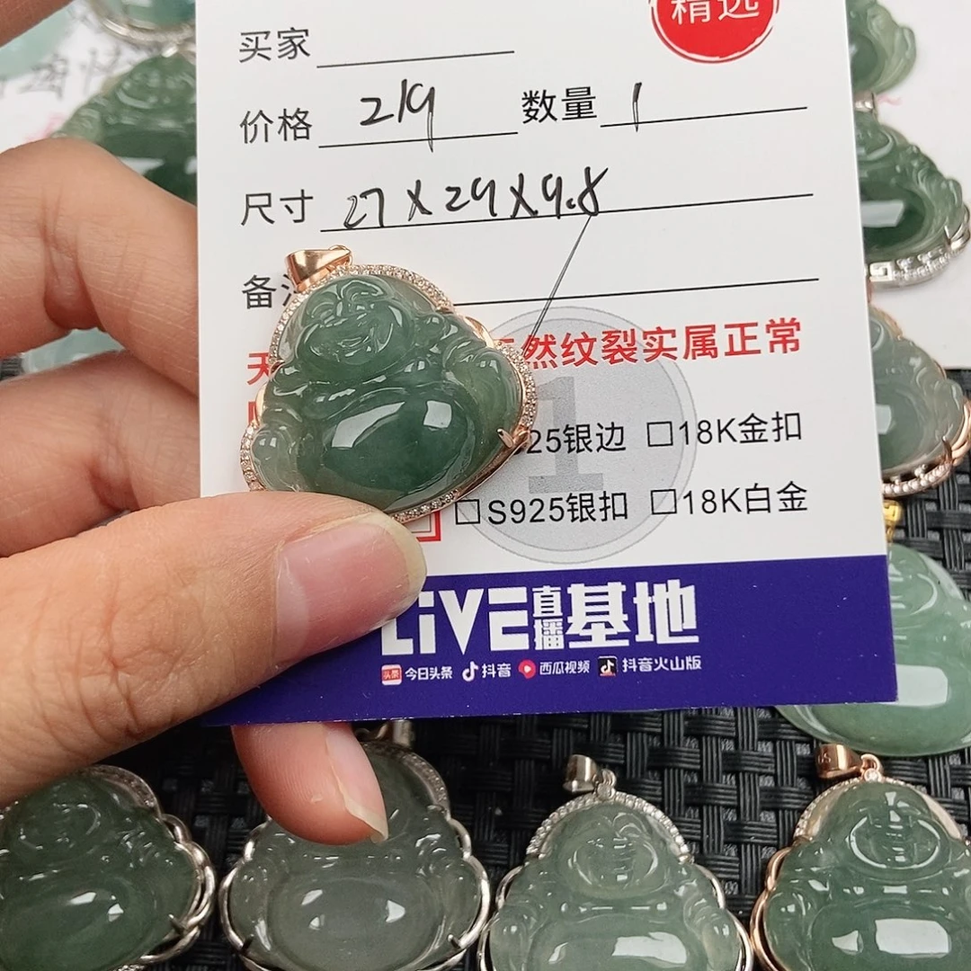 翡翠银S925镀金镶嵌颈饰