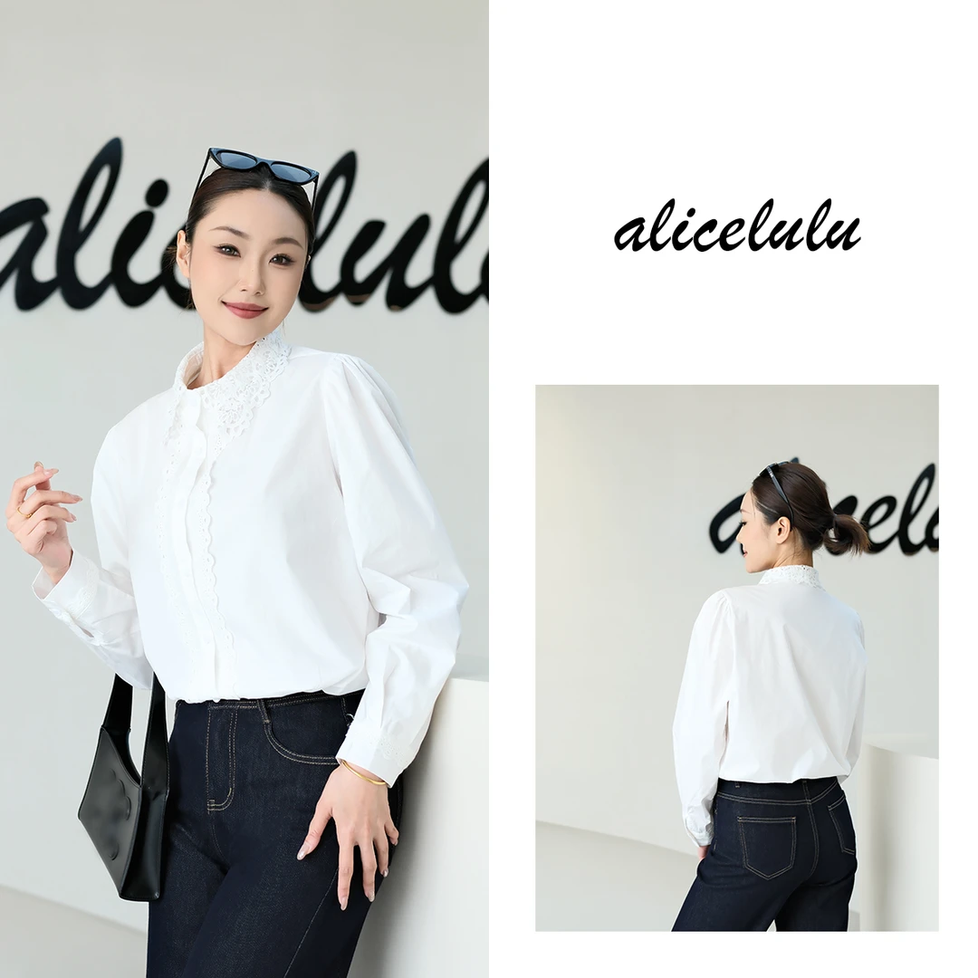 2 ALICE“风姿卓越”衬衫 蕾丝拼接 通勤简约 S2142148T