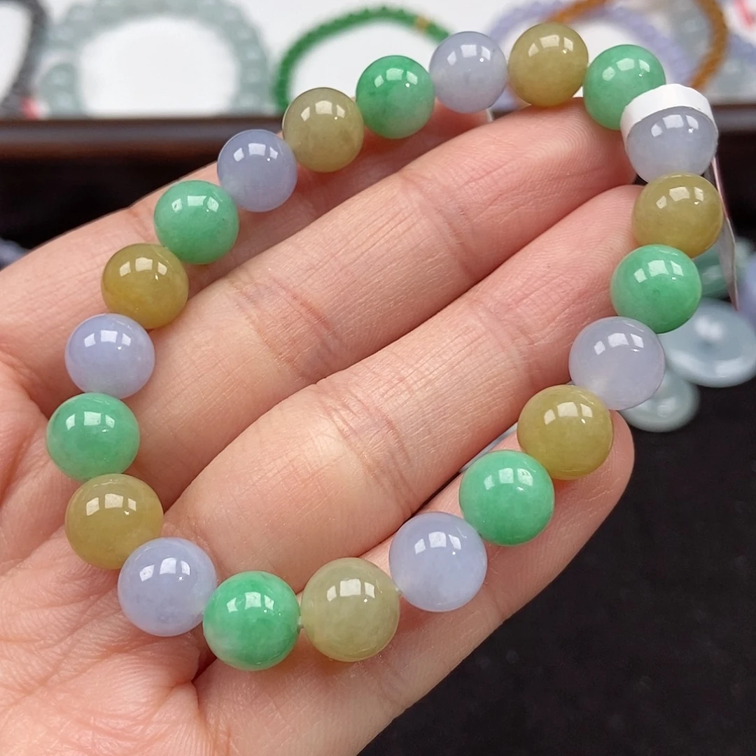 翡翠未镶嵌手串卡8.9