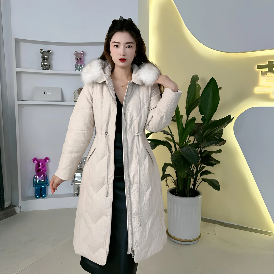 海宁秋冬女士网红时尚大毛领羽绒外套PYR228