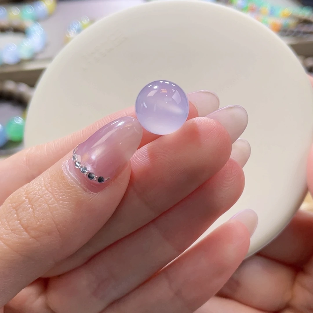 翡翠未镶嵌手链卡12.4樱花粉