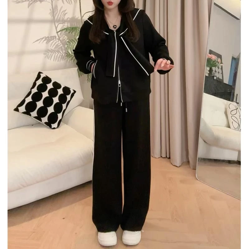 2026年春秋季新款休闲运动套装上衣裤子两件套女装长袖百搭设计感