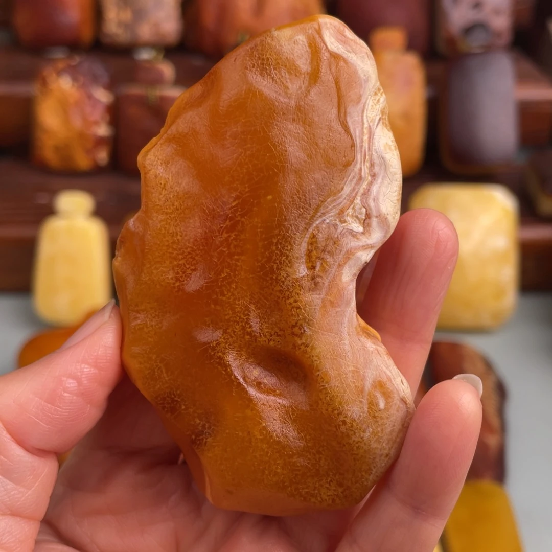 定制琥珀未镶嵌蜜蜡手把