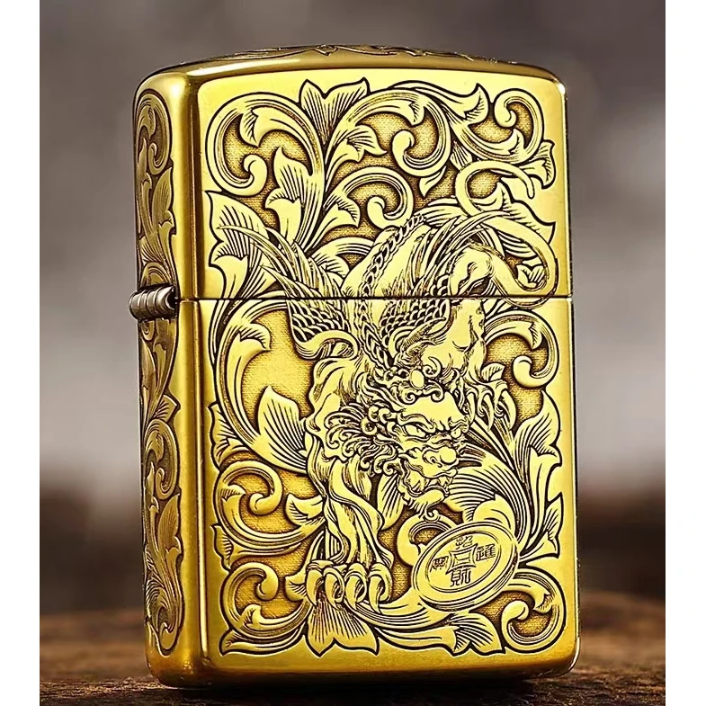 【CC】ZIPPO打火机铜盔甲财色双收302-DY9912DK