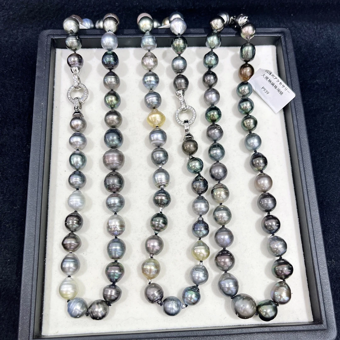 天然珍珠 海水大溪地炫彩满珠项链 9-12MM 多样性发一 P939