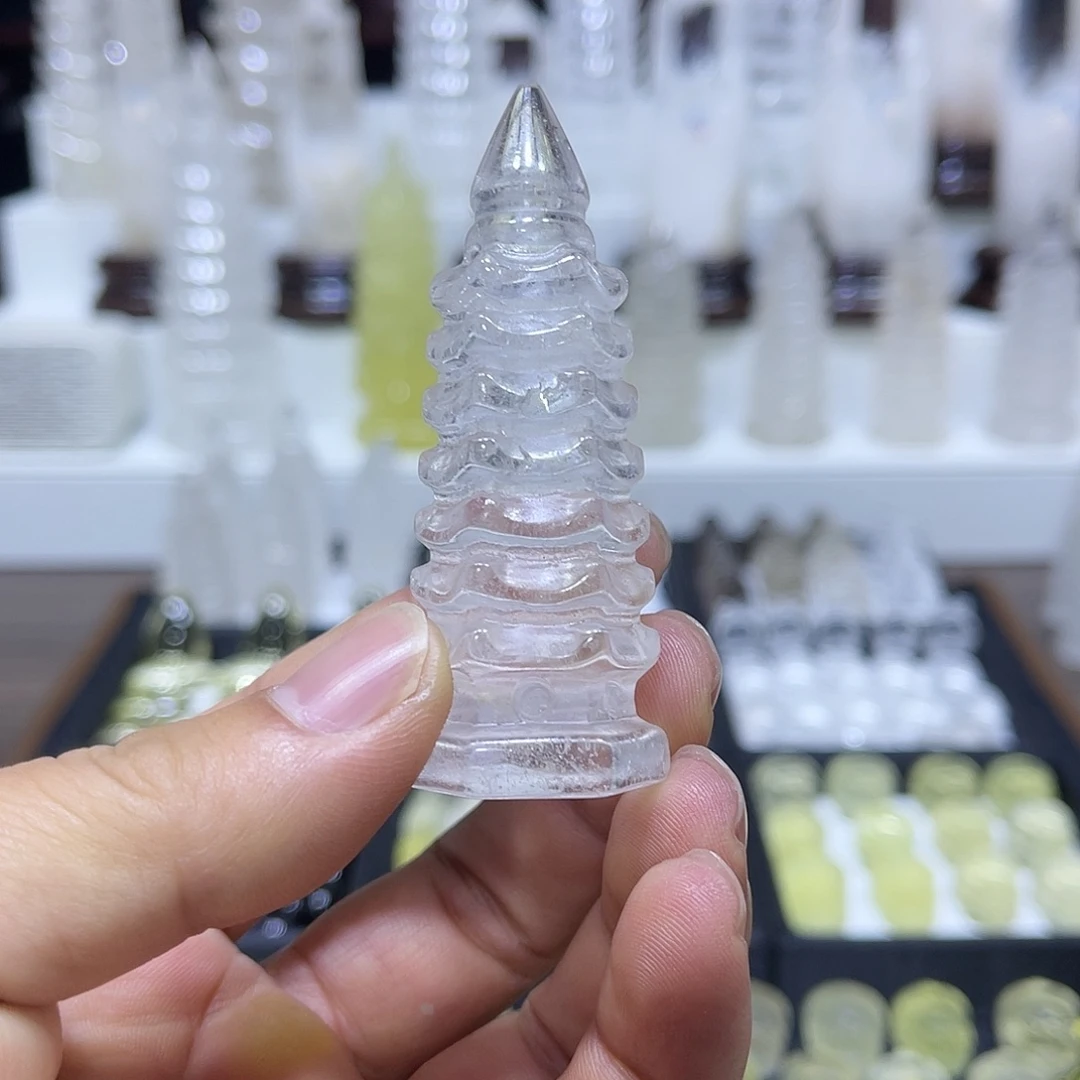 摆件水晶未镶嵌白水晶文昌塔7层