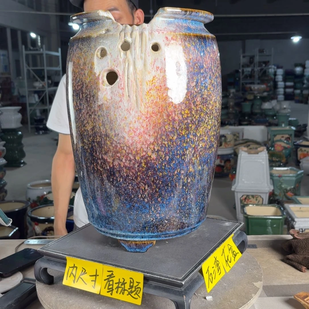 一风堂石湾花盆 内口21，高42缺口盆