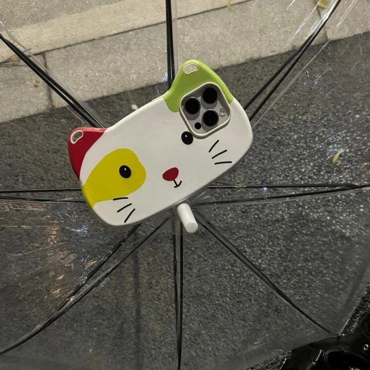 可爱横屏大脸小怪猫手提适用iPhone17promax手机壳16p苹果15/143