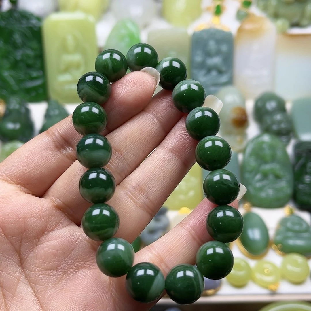 和田玉手串未镶嵌摩***默