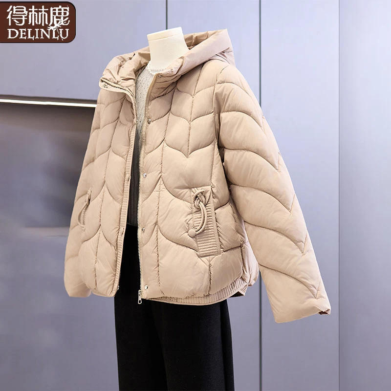 小个子妈妈冬装保暖棉袄中年女装短款连帽棉服中老年加厚夹棉外套