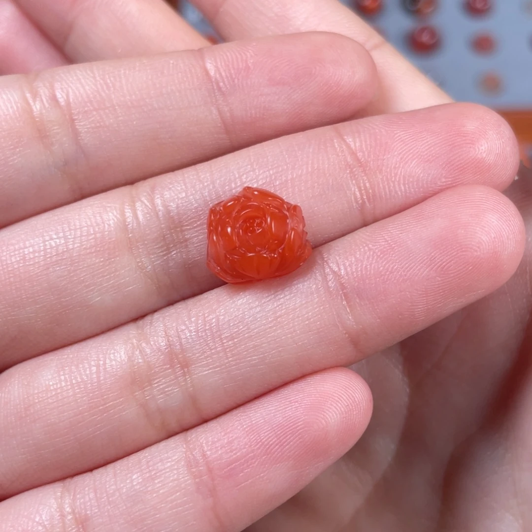 南红玛瑙牡丹花未镶嵌叁*久