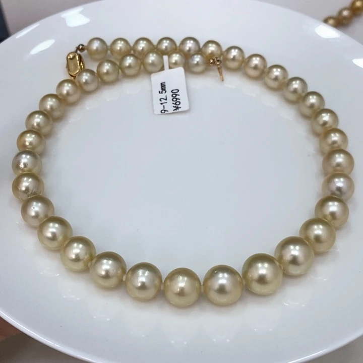 未镶嵌颈饰海水珍珠?**莉南洋金珠项链9-12.5华
