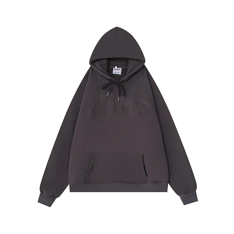 JUMP NEXT国潮牌情侣美式立体压印LOGO连帽卫衣秋冬宽松休闲帽衫