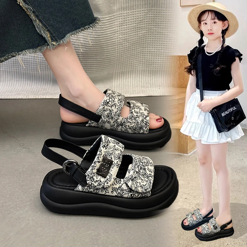 女童凉鞋夏款2025新款儿童运动凉鞋女孩中大童时尚沙滩鞋公主学生