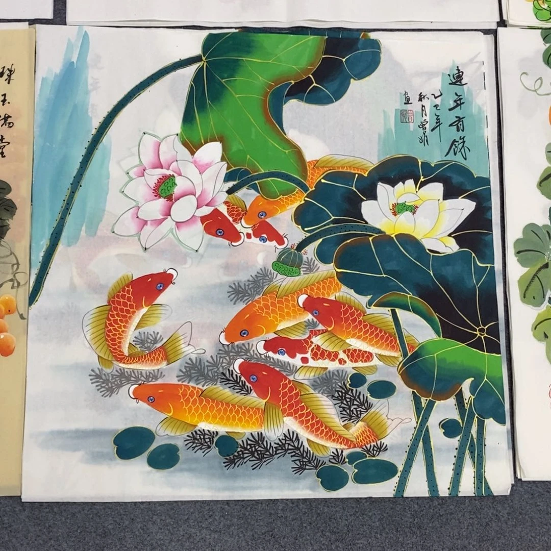 国画尺寸70✖️70精品斗方手绘画