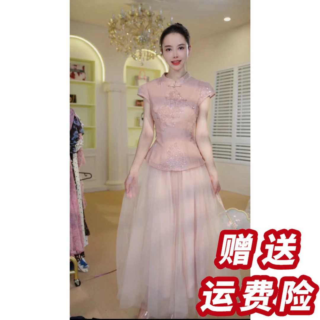 【运费险】国风新中式短袖旗袍连衣裙女2025夏季中长裙A56125