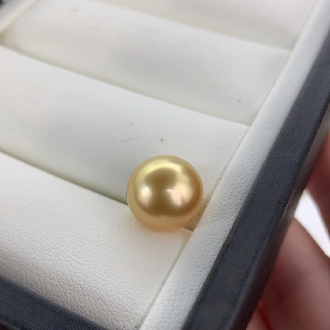 定制海水珍珠未镶嵌裸珠金珠11-12