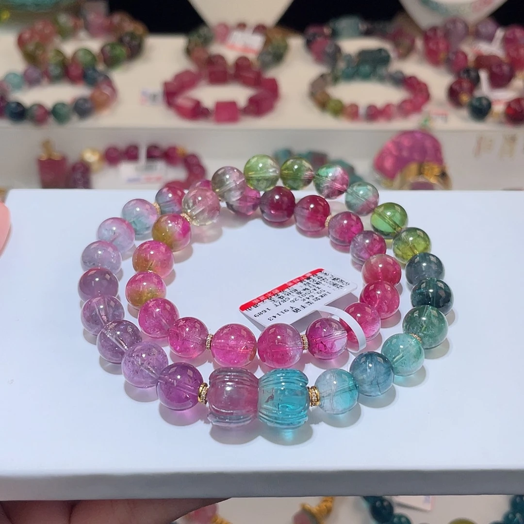 碧玺手链18K金镶嵌碧玺手链