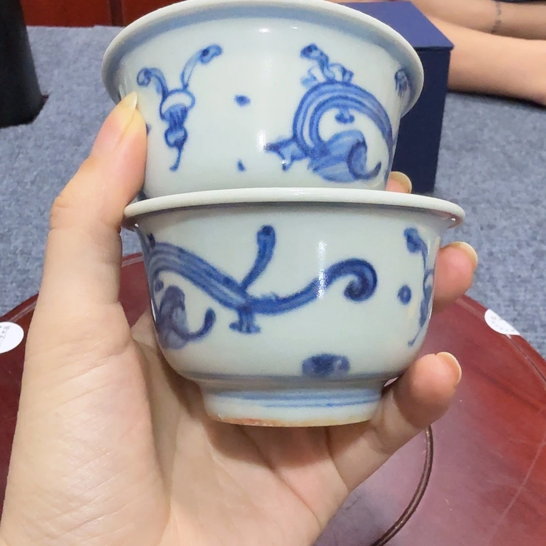 海***痛瓷片青花杯子一件完整完整完整