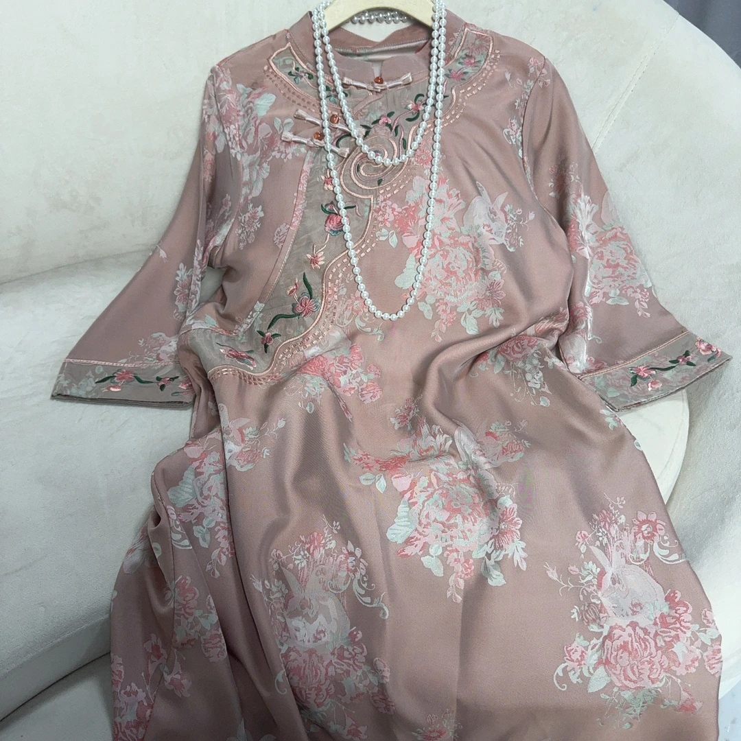 5386-新中式长款连衣裙