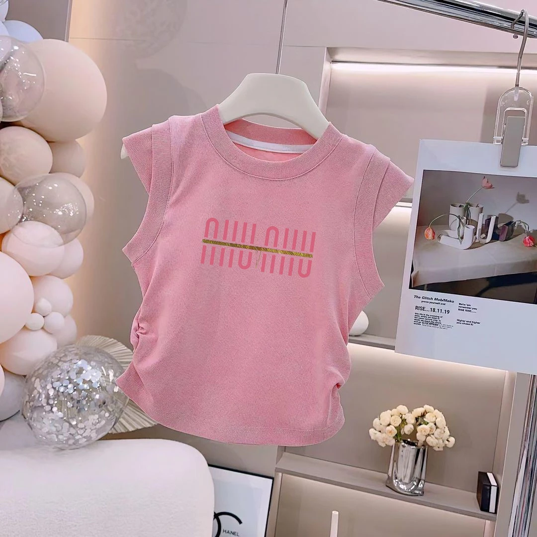 女童洋气背心夏装2025年新款儿童百搭无袖上衣公主风夏季时髦衣N