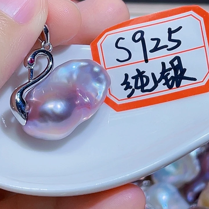 淡水珍珠银S925镶嵌颈饰