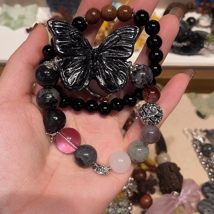 咖***冰蛇纹石玉合金颈饰