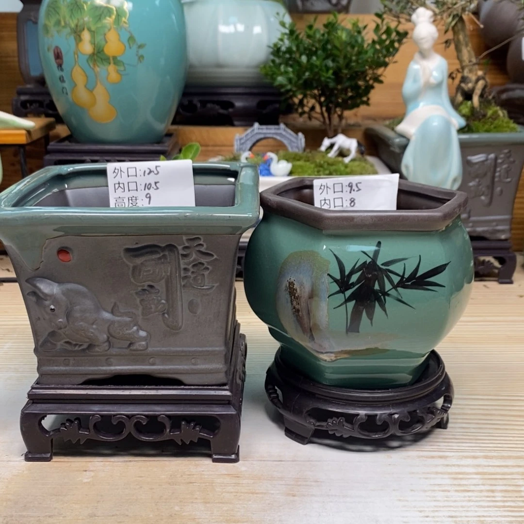 紫砂陶瓷艺术花盆陶瓷