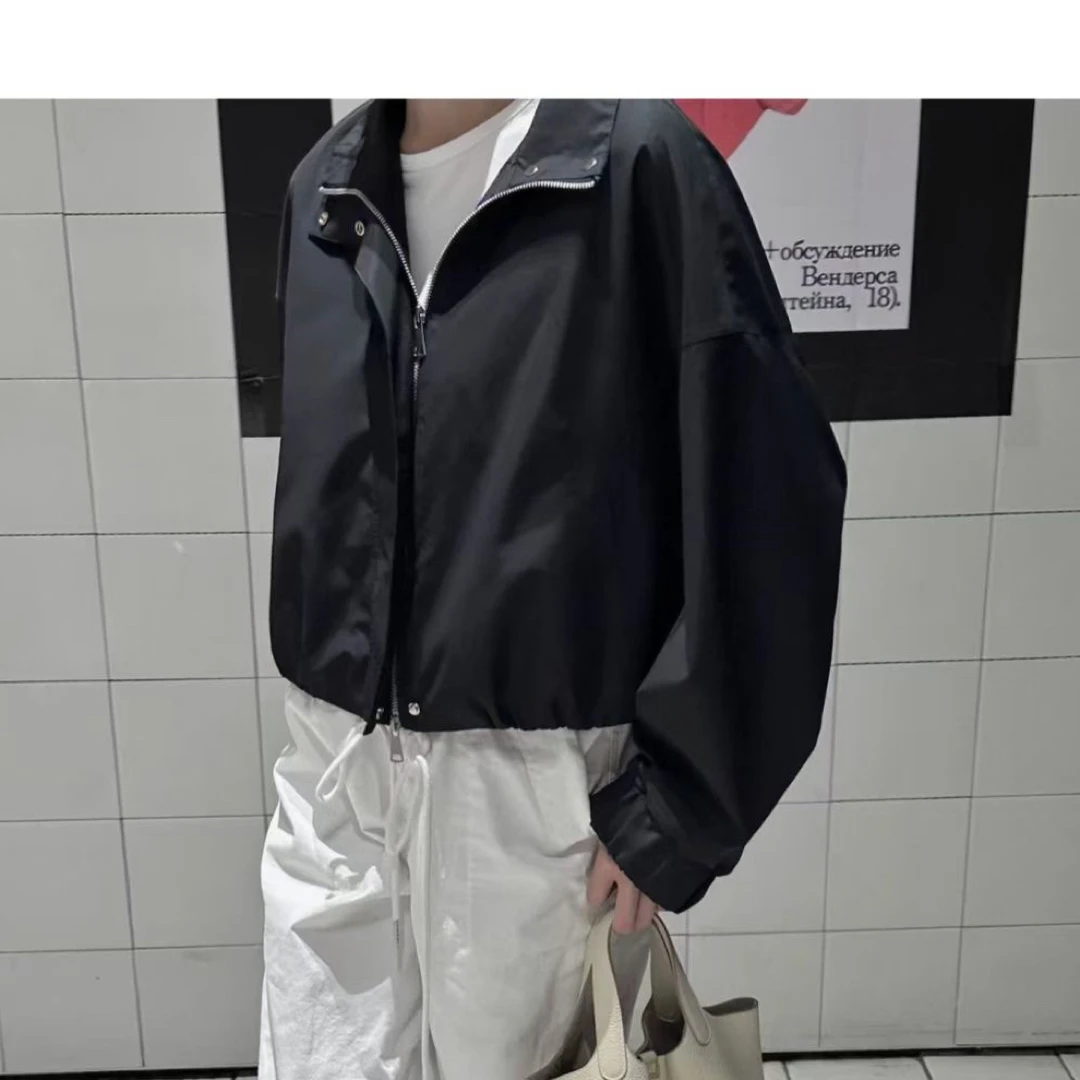 短外套连帽宽松立领7706