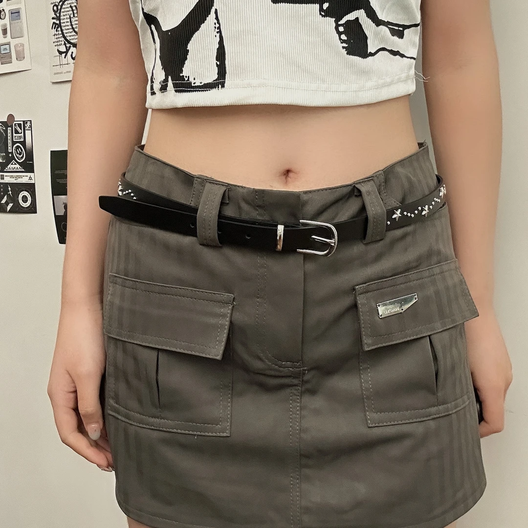 暗黑朋克风五角星星柳钉皮质腰带女皮带女小众个性女牛仔裤配饰潮