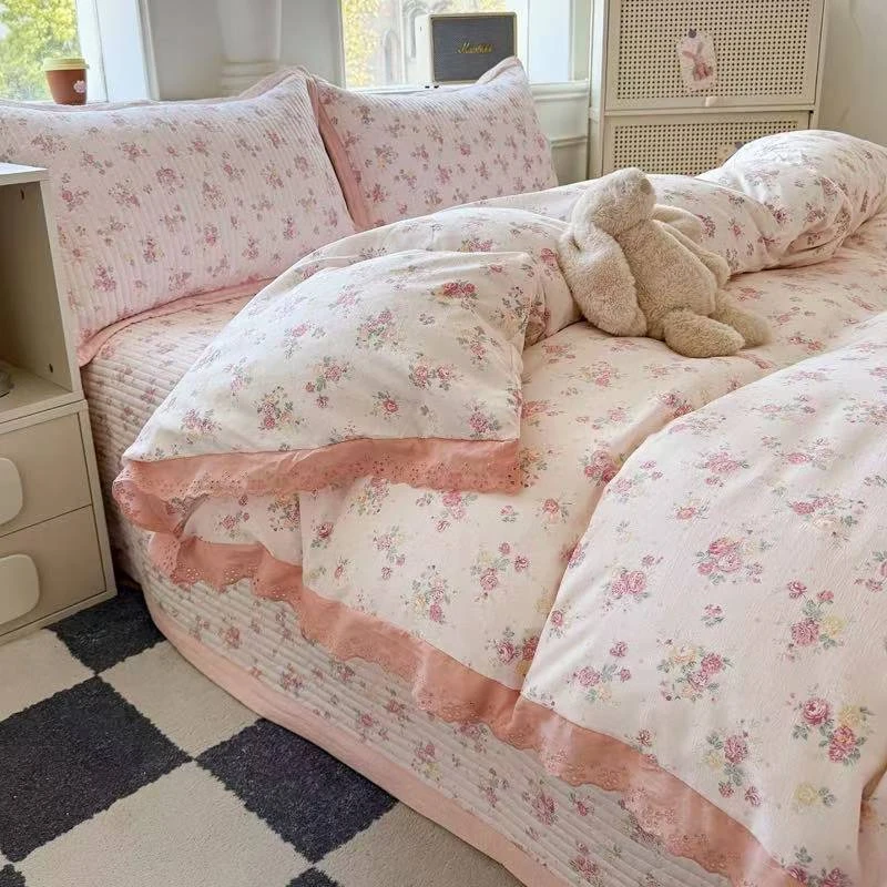 【加厚双层纱床盖款四件套】直播时长有限会存在未展示商品介意勿拍