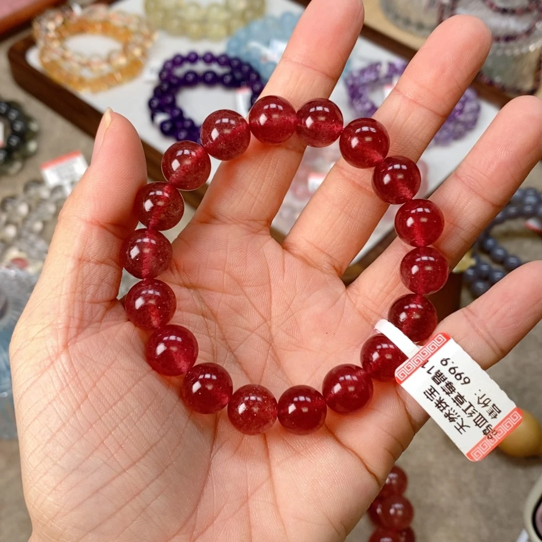 石英质玉未镶嵌手链草莓晶11