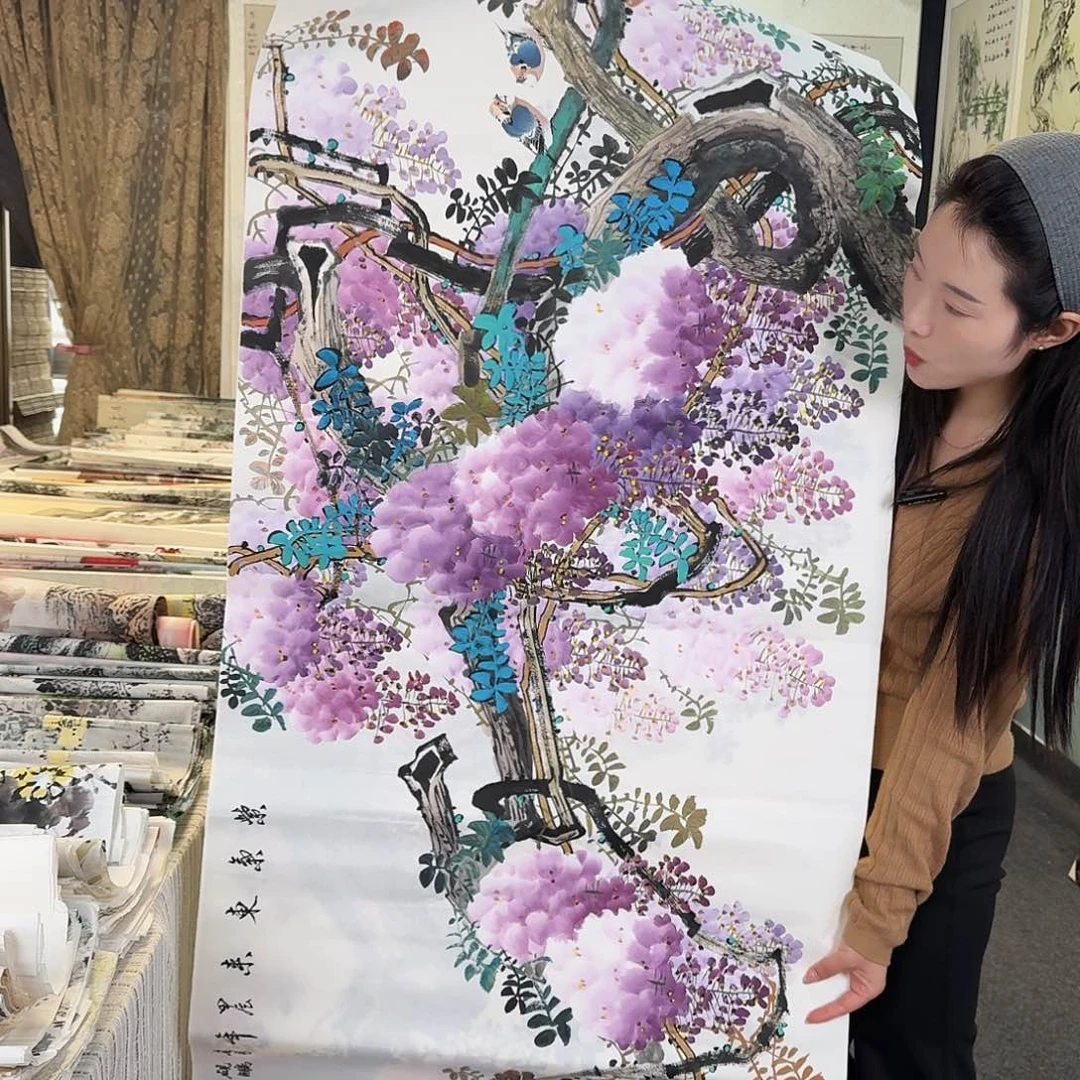 纯手绘国画作品好看四尺
